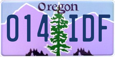 OR license plate 014IDF