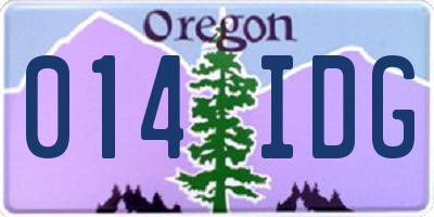 OR license plate 014IDG
