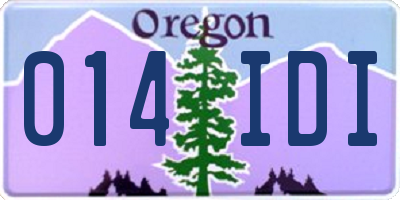 OR license plate 014IDI