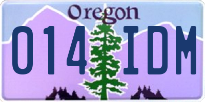 OR license plate 014IDM