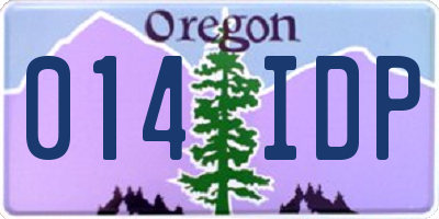 OR license plate 014IDP