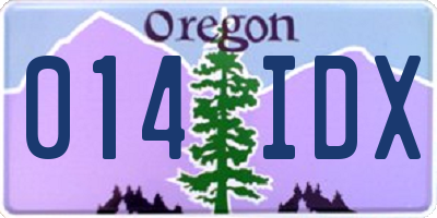 OR license plate 014IDX