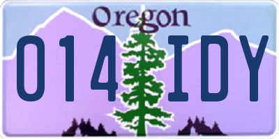 OR license plate 014IDY