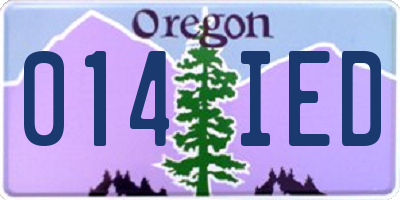 OR license plate 014IED