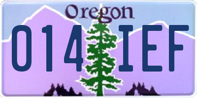 OR license plate 014IEF