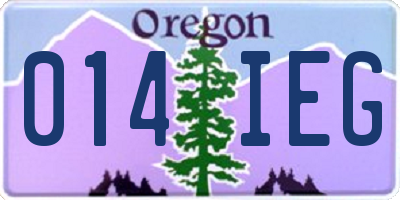 OR license plate 014IEG