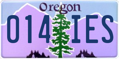 OR license plate 014IES