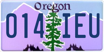 OR license plate 014IEU