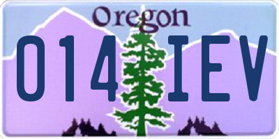 OR license plate 014IEV