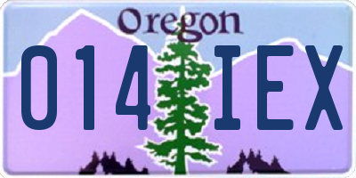 OR license plate 014IEX