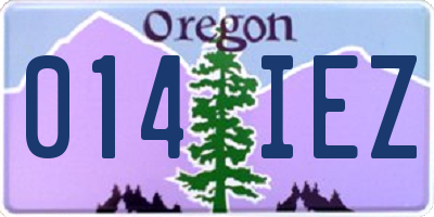 OR license plate 014IEZ