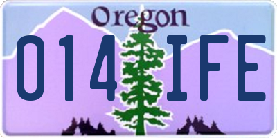 OR license plate 014IFE