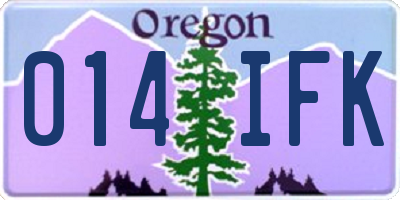 OR license plate 014IFK