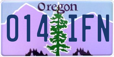 OR license plate 014IFN
