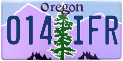 OR license plate 014IFR