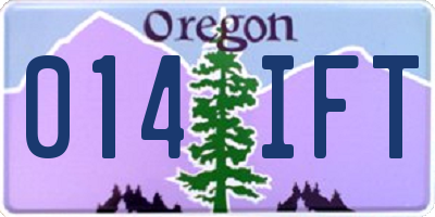 OR license plate 014IFT