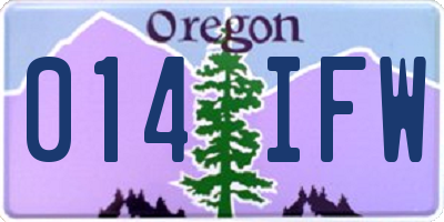 OR license plate 014IFW