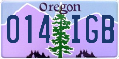OR license plate 014IGB