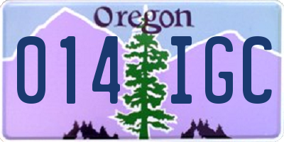 OR license plate 014IGC