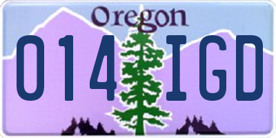 OR license plate 014IGD