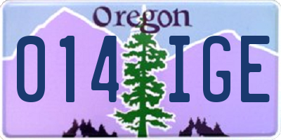 OR license plate 014IGE