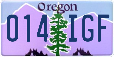 OR license plate 014IGF