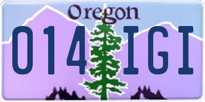 OR license plate 014IGI