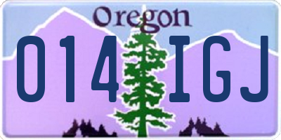 OR license plate 014IGJ