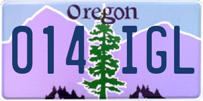 OR license plate 014IGL