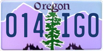 OR license plate 014IGO