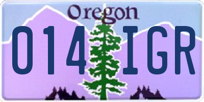 OR license plate 014IGR