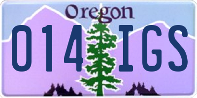 OR license plate 014IGS