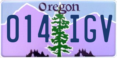 OR license plate 014IGV