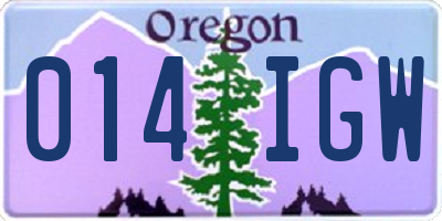 OR license plate 014IGW