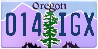 OR license plate 014IGX