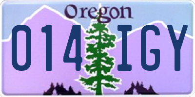 OR license plate 014IGY