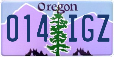 OR license plate 014IGZ