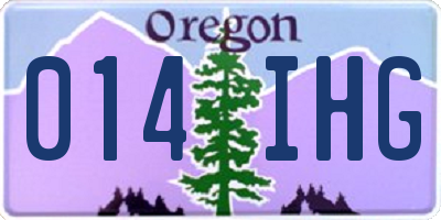 OR license plate 014IHG
