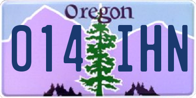 OR license plate 014IHN