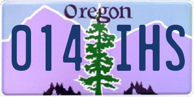 OR license plate 014IHS