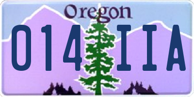 OR license plate 014IIA