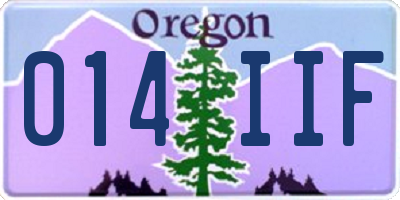 OR license plate 014IIF