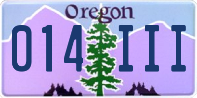 OR license plate 014III