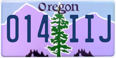 OR license plate 014IIJ