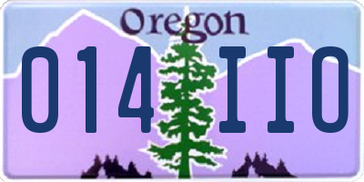 OR license plate 014IIO