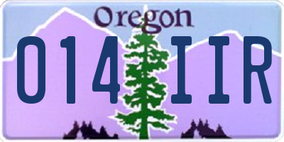 OR license plate 014IIR