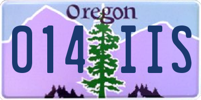 OR license plate 014IIS