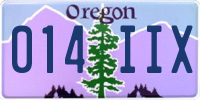OR license plate 014IIX