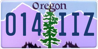 OR license plate 014IIZ