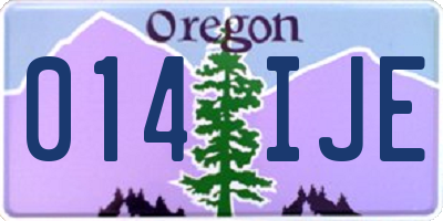 OR license plate 014IJE